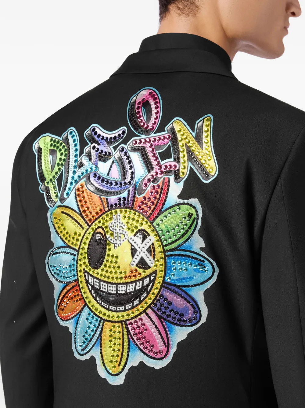 Philipp Plein Blazer met smiley-print Zwart