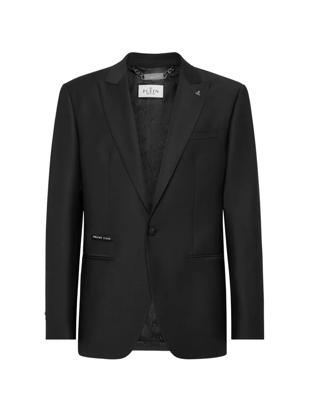 Philipp Plein smiley face-print blazer - Black