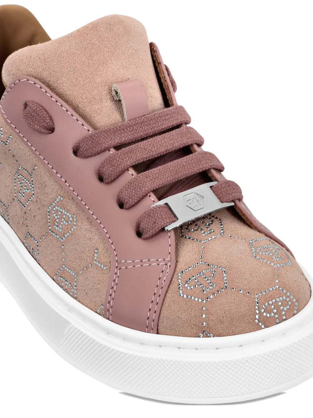 Philipp Plein Junior logo-detail lace-up sneakers Beige