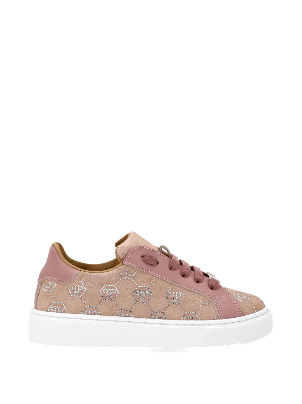 Philipp Plein Junior logo-detail lace-up sneakers Beige