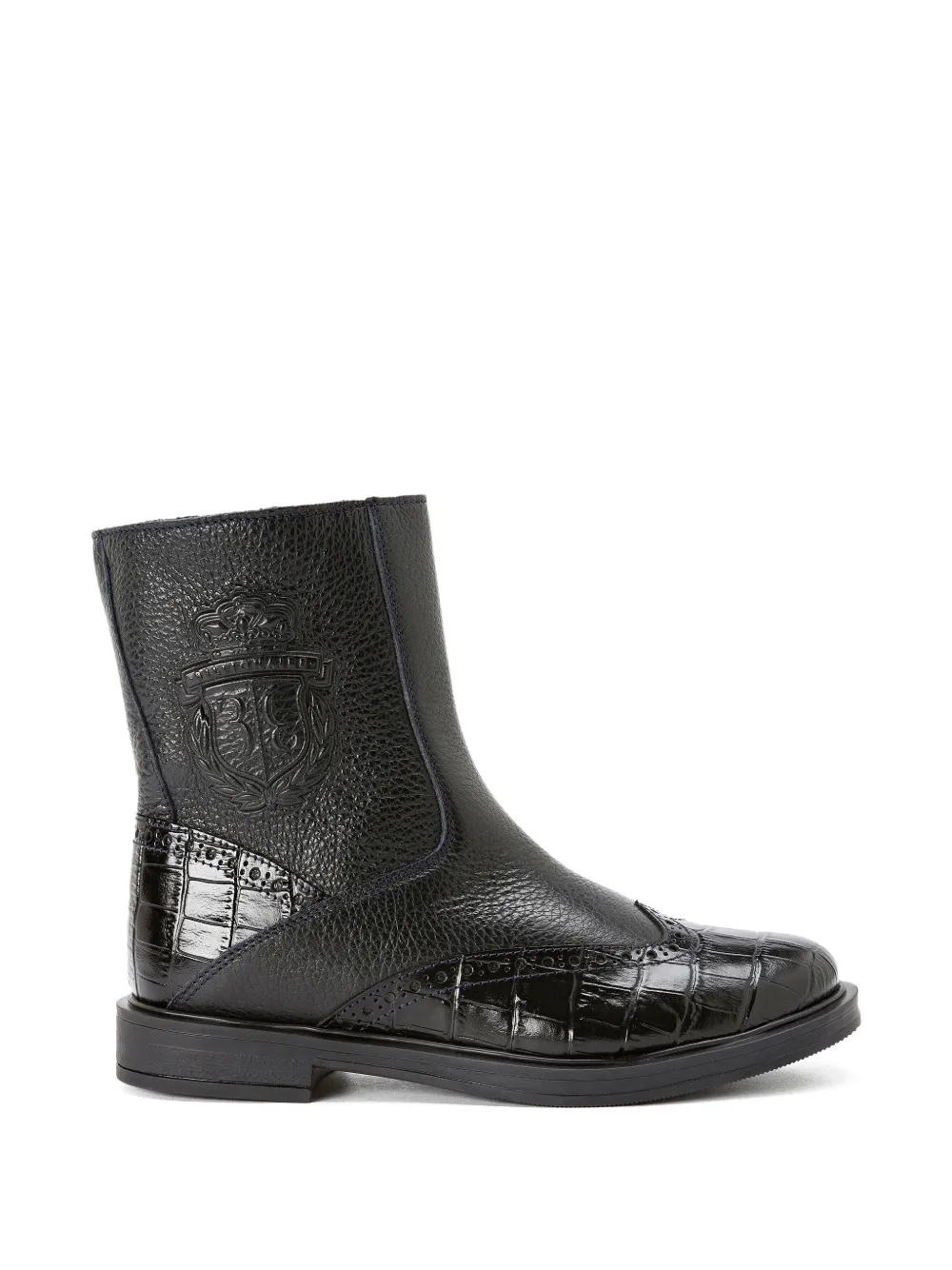 Billionaire Kids Leren laarzen met print Zwart