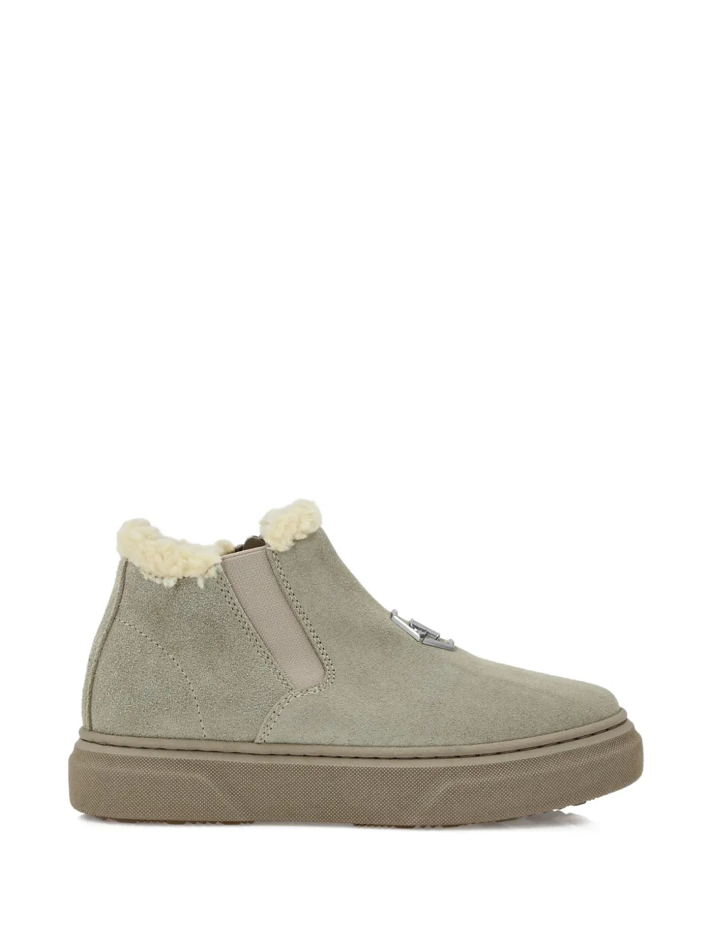 Philipp Plein Junior Lammy enkellaarzen Beige
