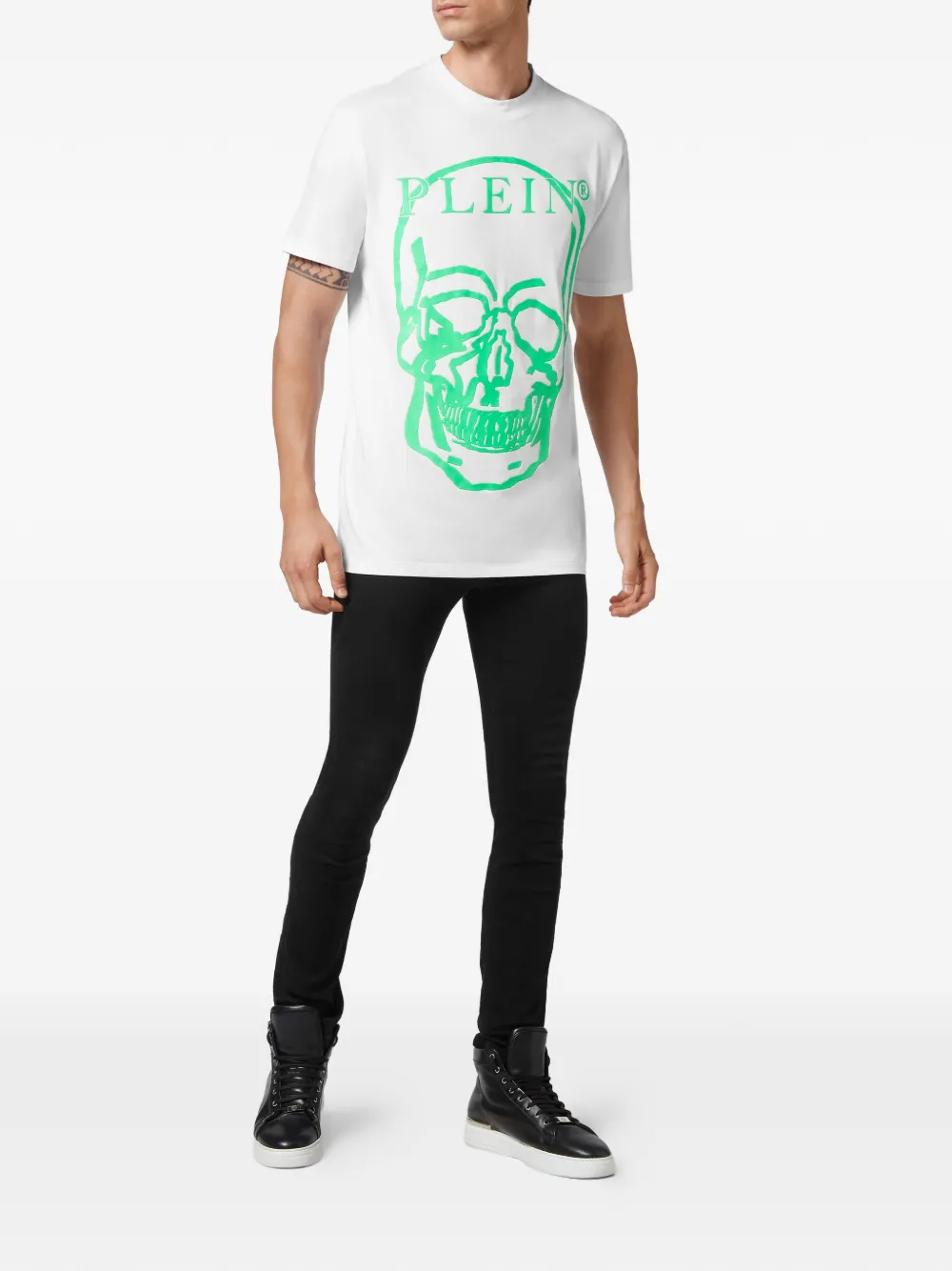Philipp Plein T-shirt met doodskopprint Wit