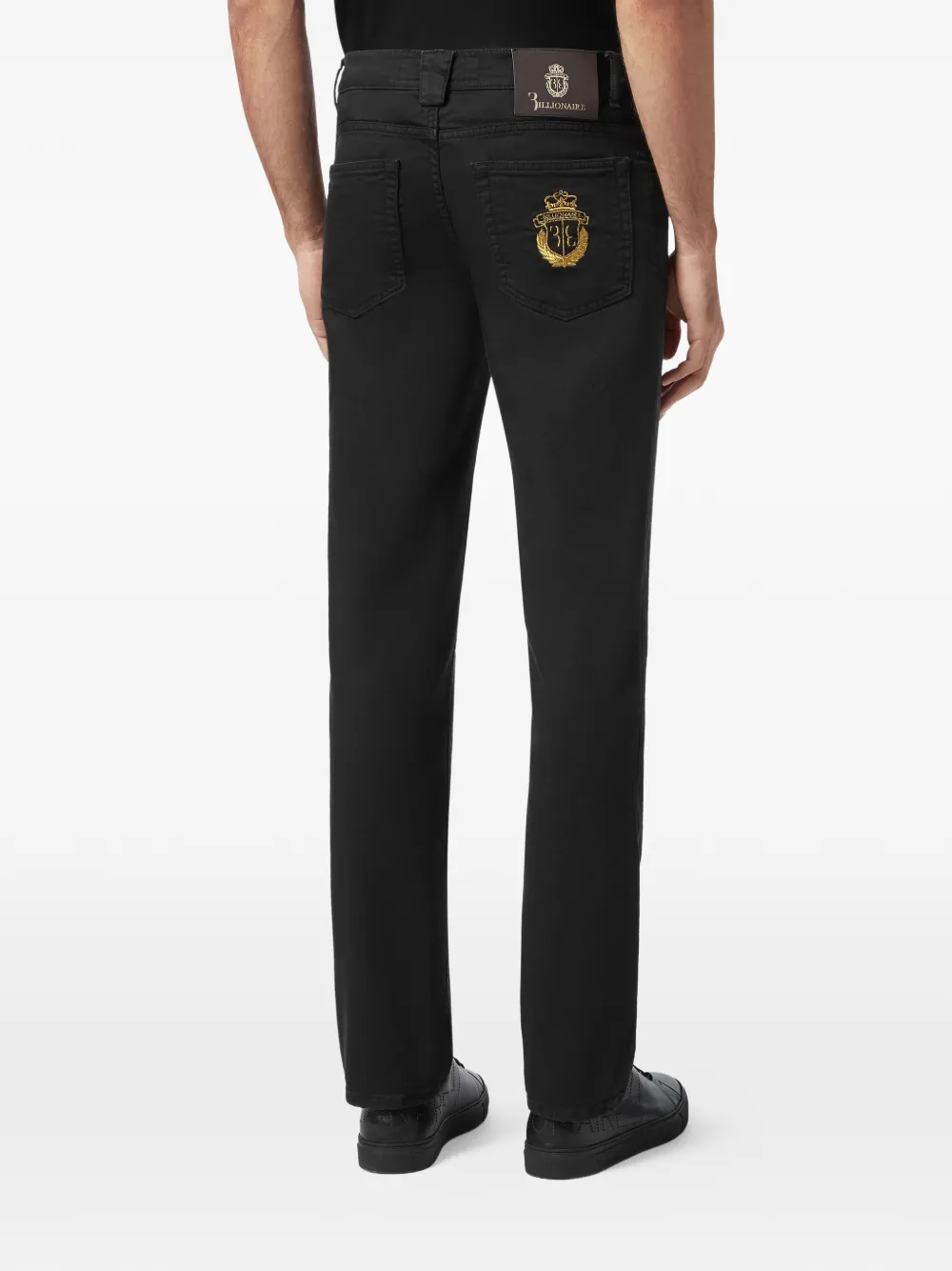  Billionaire Pantalon à Détails Brodés - Noir 