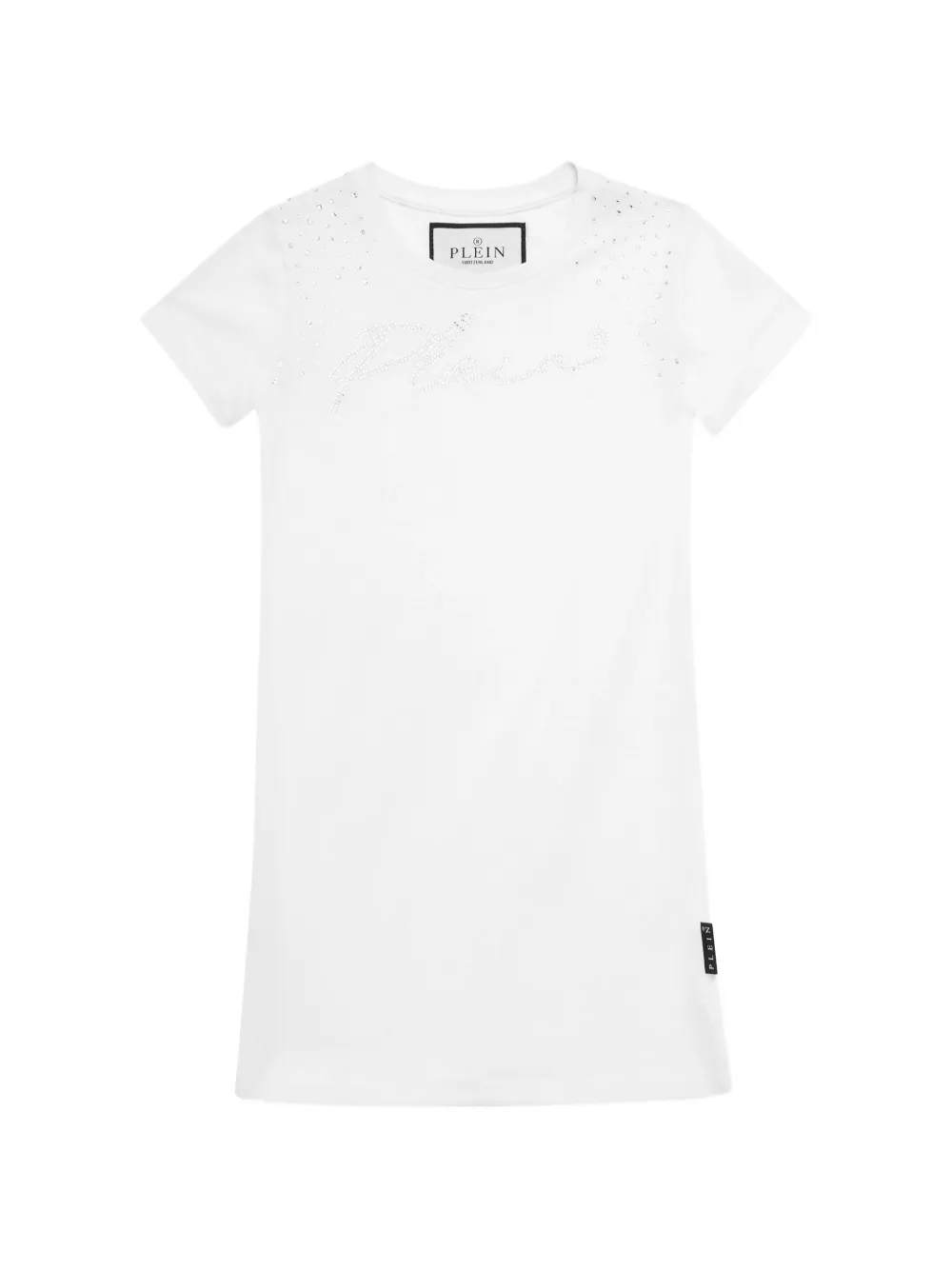 Philipp Plein Junior logo-detail short-sleeve dress - Bianco