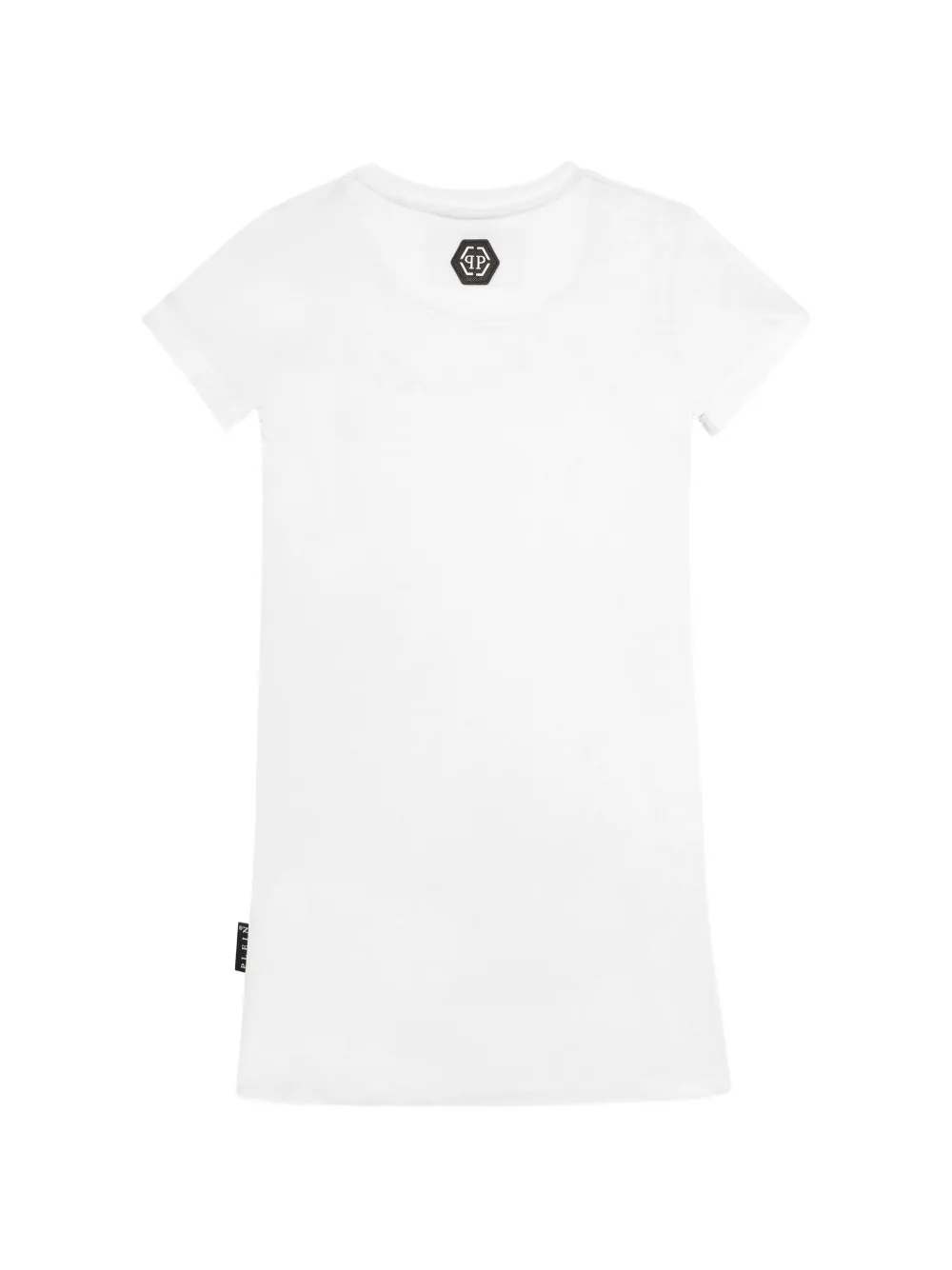 Philipp Plein Junior Jurk met korte mouwen en logo-detail Wit