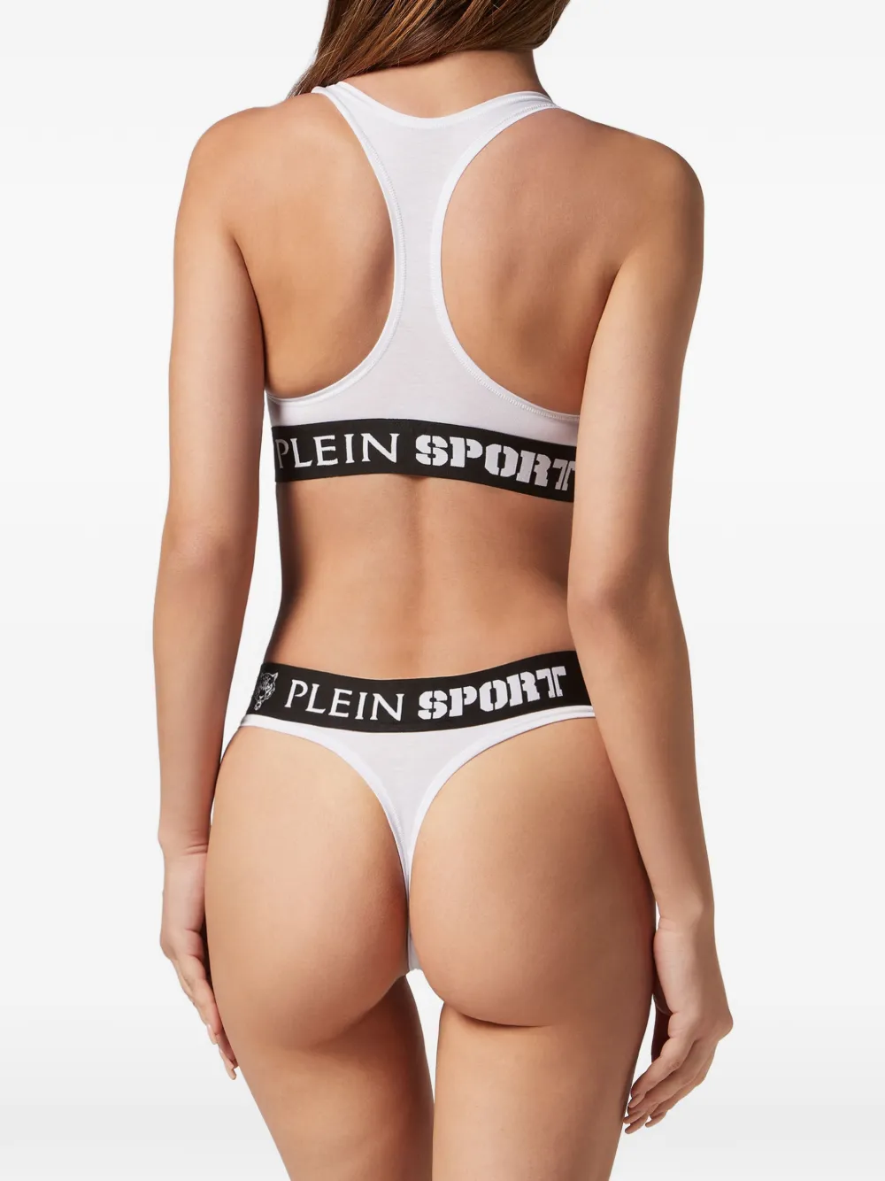 Plein Sport Set met logoband en krassen-print Wit