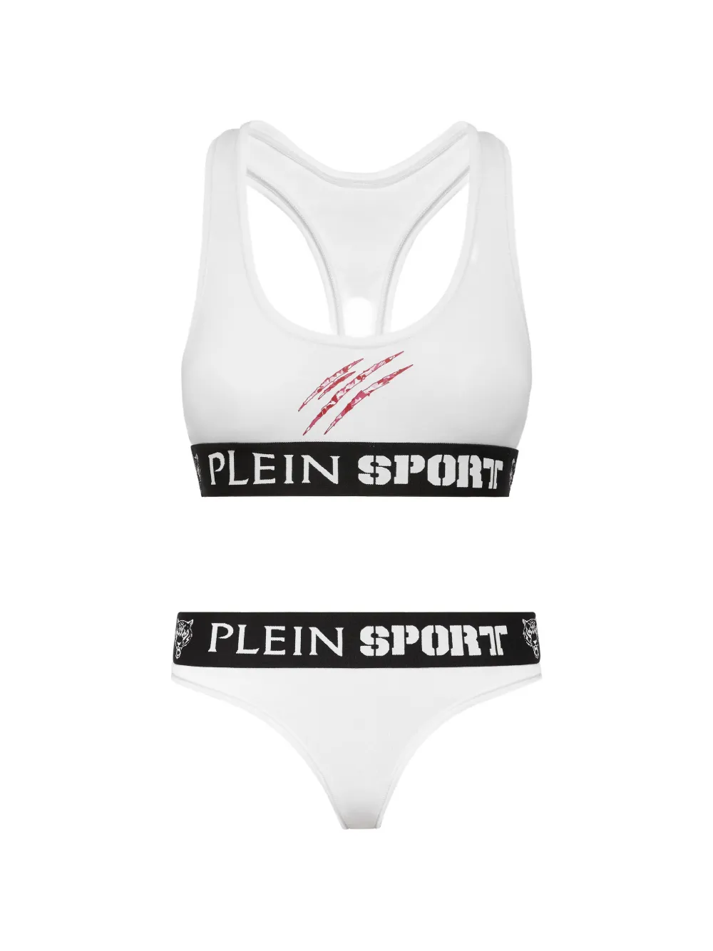 Plein Sport scratch-print logo-waistband underwear set - Weiß