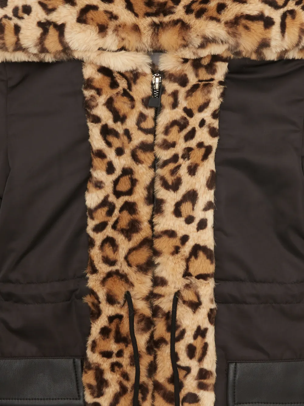 Philipp Plein Junior Jas met luipaardprint en afwerking van imitatiebont Bruin