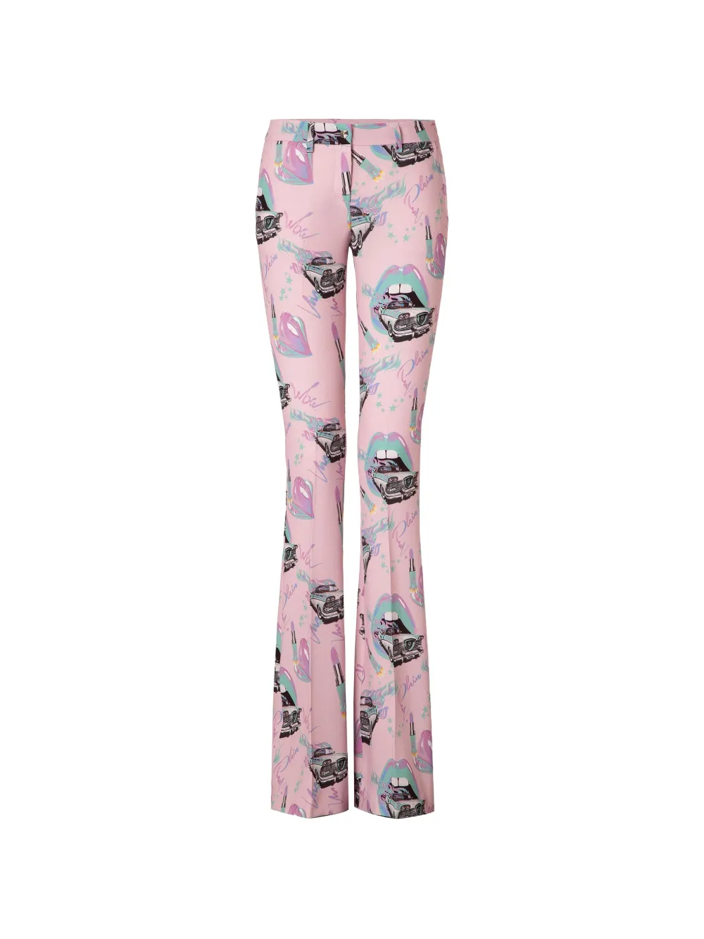 Philipp Plein graphic-print flared trousers - Rosa