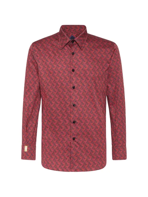 Billionaire leaf-collar patterned shirt