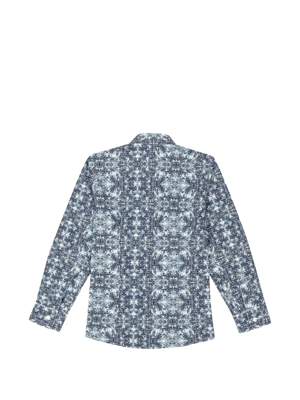 Billionaire Kids Davide katoenen overhemd met geborduurd logo en print Blauw