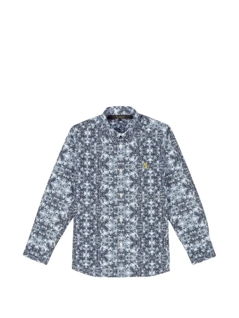 Billionaire Kids Davide all-over print embroidered-logo cotton shirt