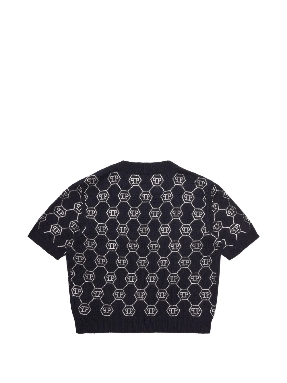 Philipp Plein Junior Gebreide top met monogram Blauw