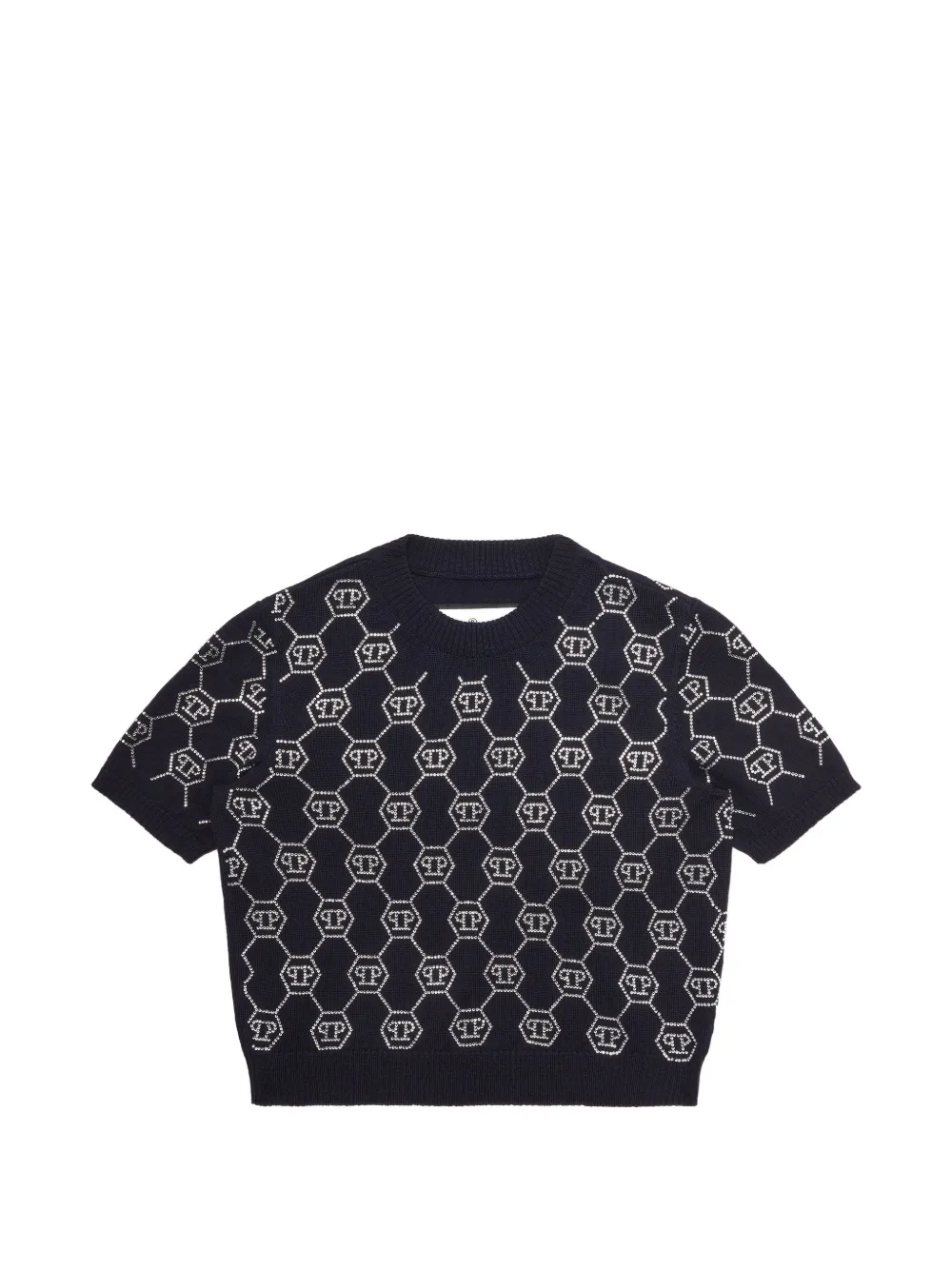 Philipp Plein Junior monogram knitted top - Blu