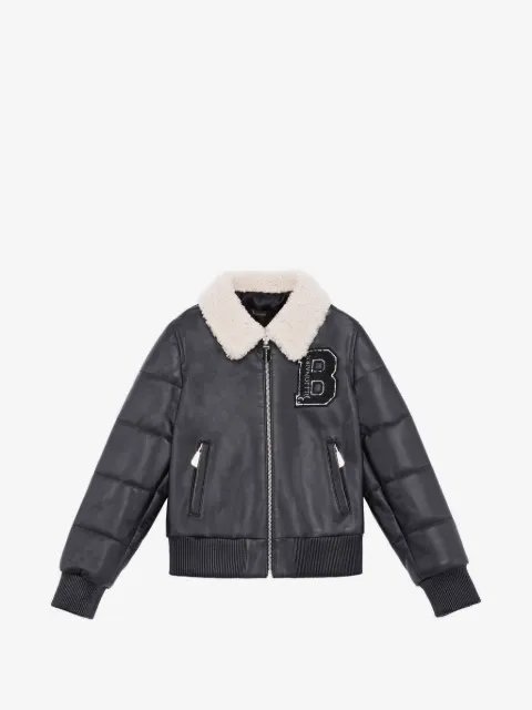 Billionaire Kids leather bomber jacket