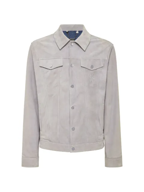 Billionaire buttoned leather jacket