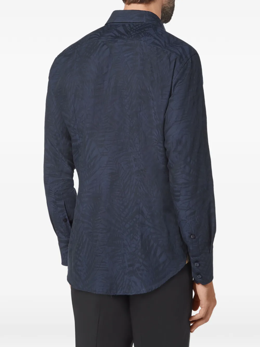 Billionaire jacquard palm tree shirt Blauw