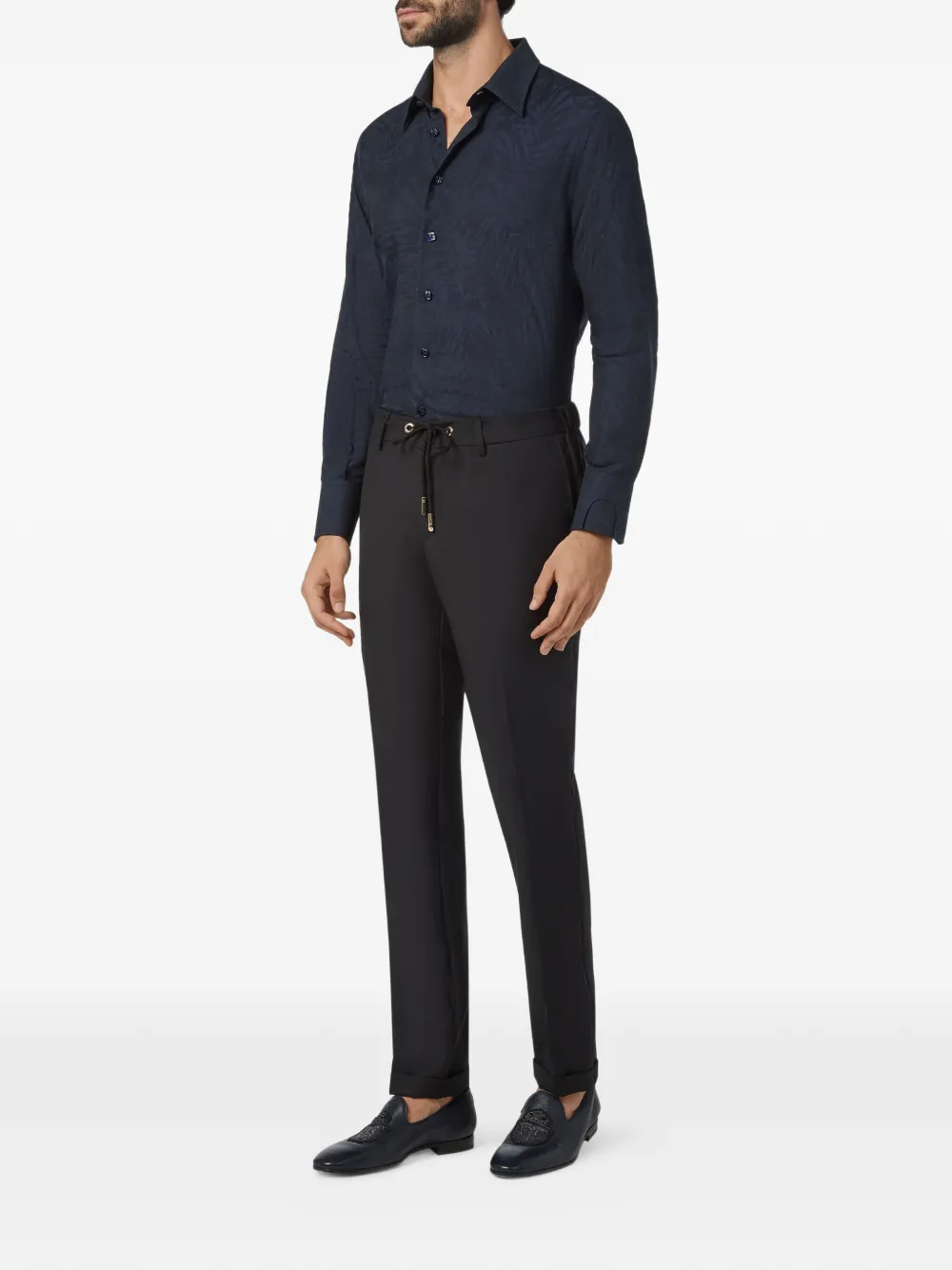 Billionaire jacquard palm tree shirt Blauw