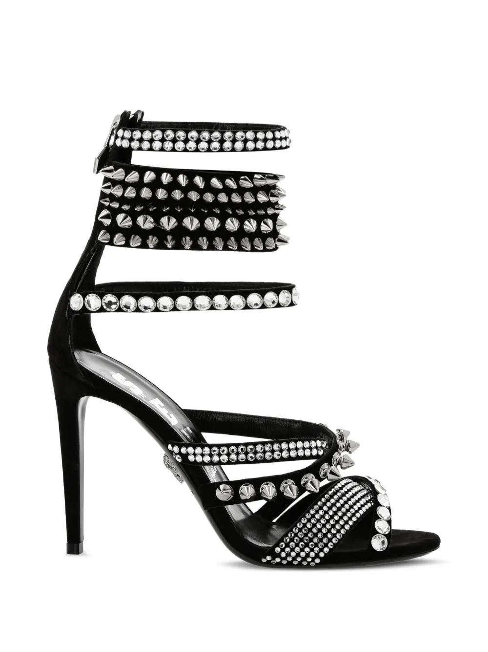 Philipp Plein crystal-embellished high-heel sandals Zwart