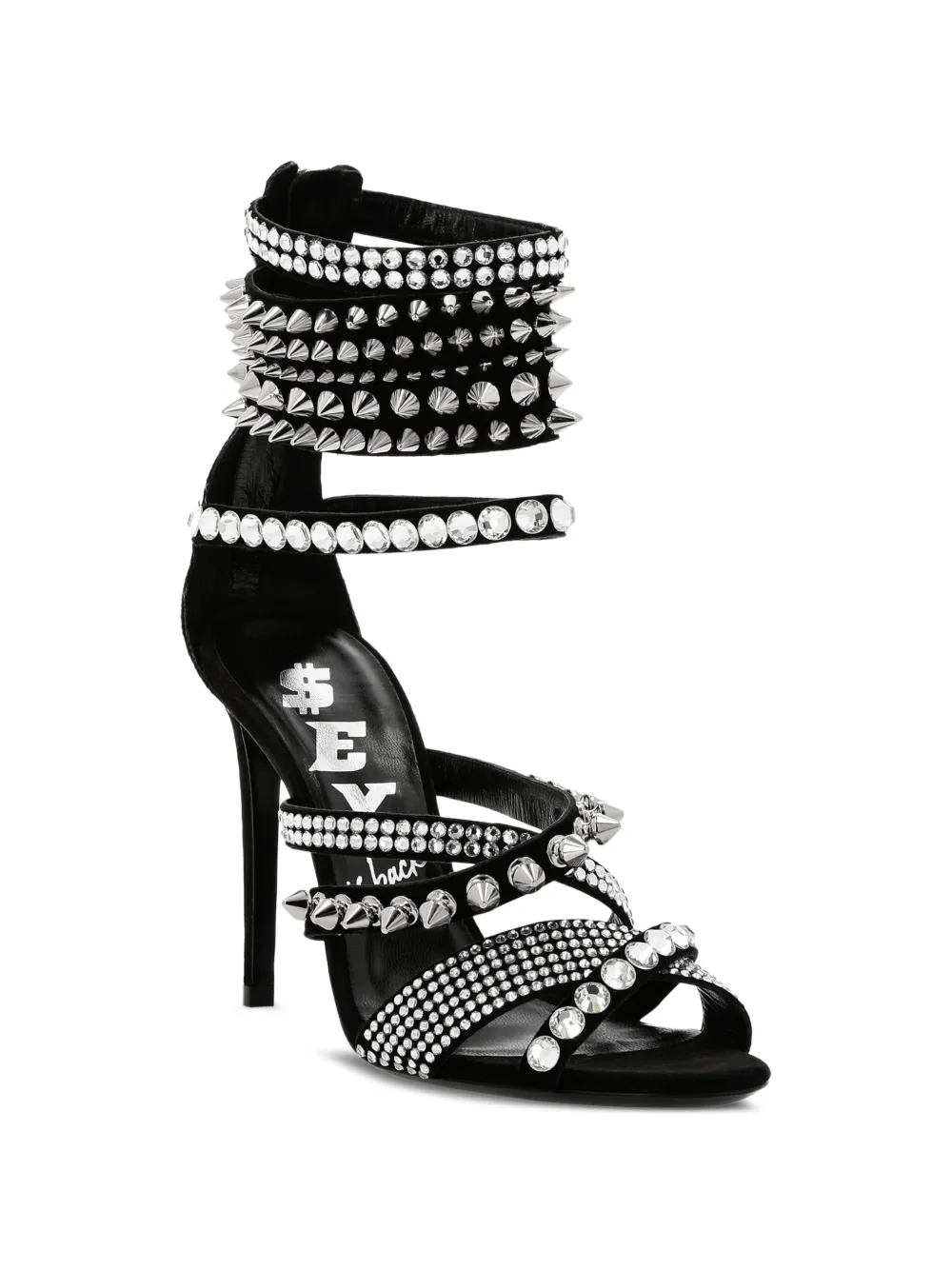 Philipp Plein crystal-embellished high-heel sandals Zwart