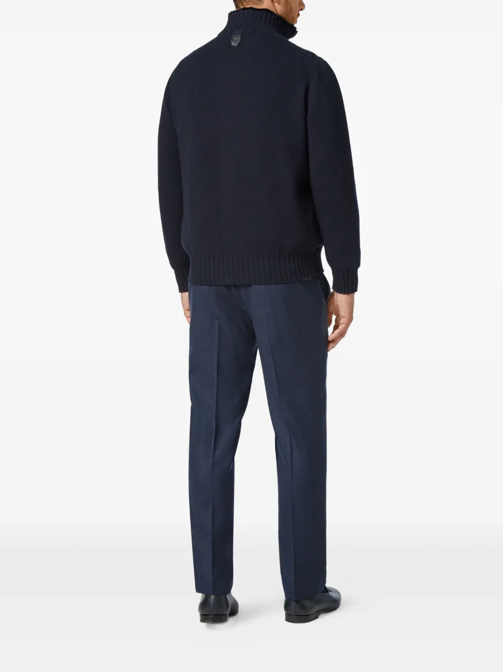 Billionaire Luxury button-down gebreid wollen jack Blauw