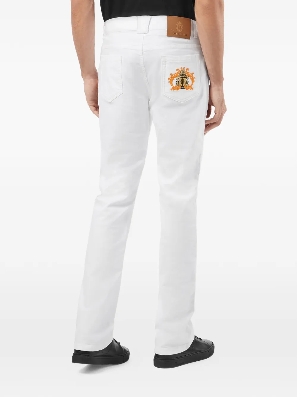 Billionaire Jeans met geborduurd logo Wit