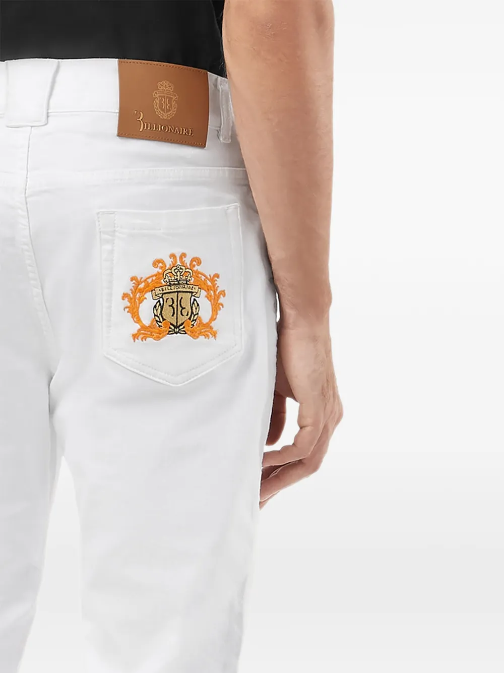 Billionaire Jeans met geborduurd logo Wit