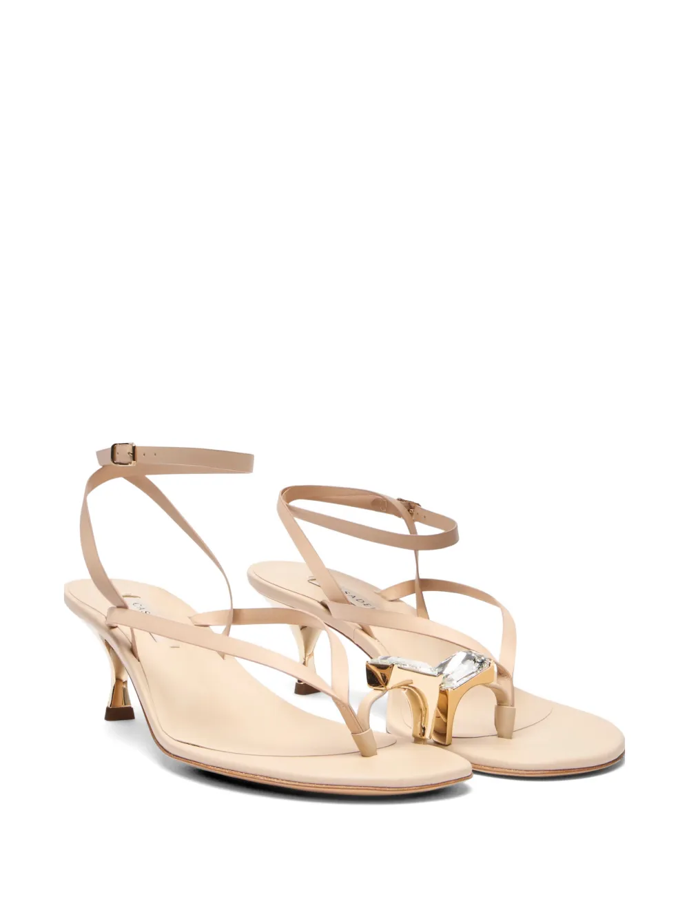 Casadei Julia leather sandals Beige