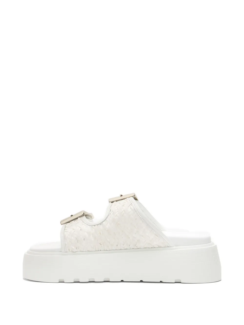 Casadei Birki woven buckle slides Wit