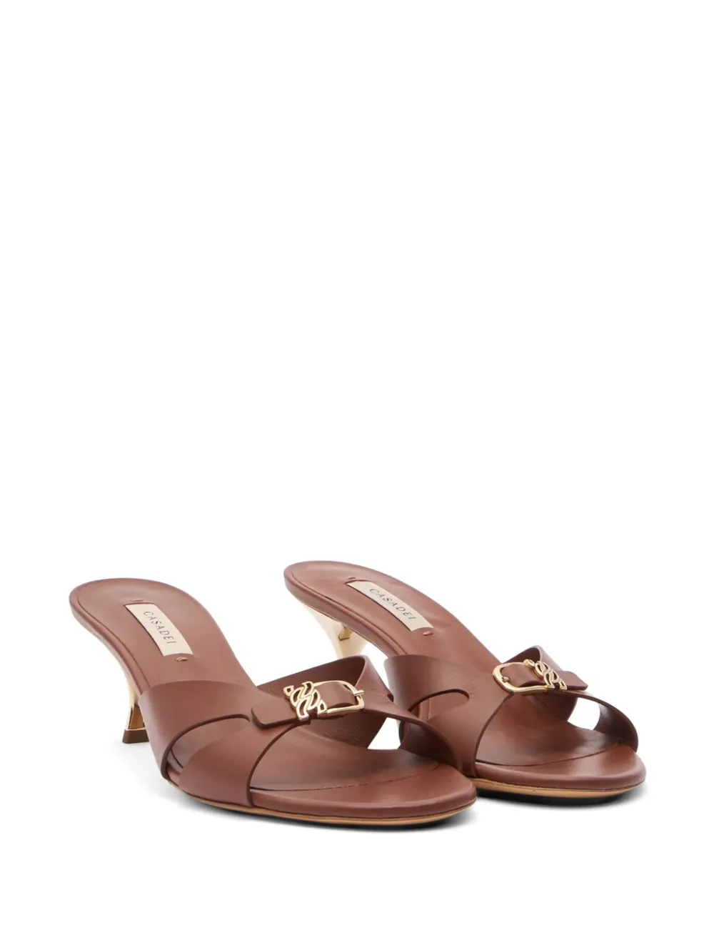 Casadei Julia buckle-upper leather heeled sandals Bruin