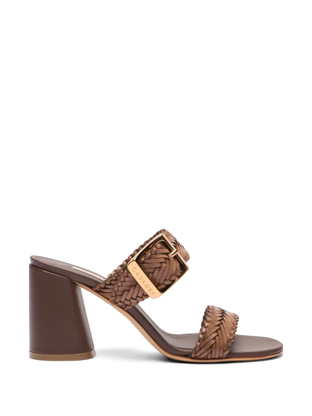 Casadei Kenya buckle-embellished woven sandals - Brown