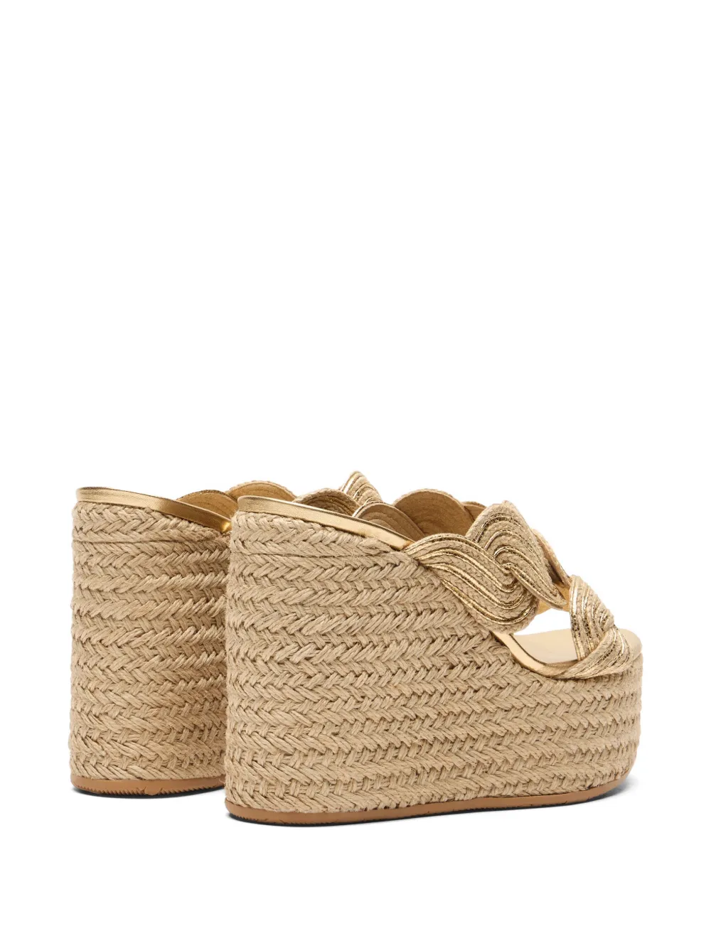 Casadei Thaiti woven sandals Goud