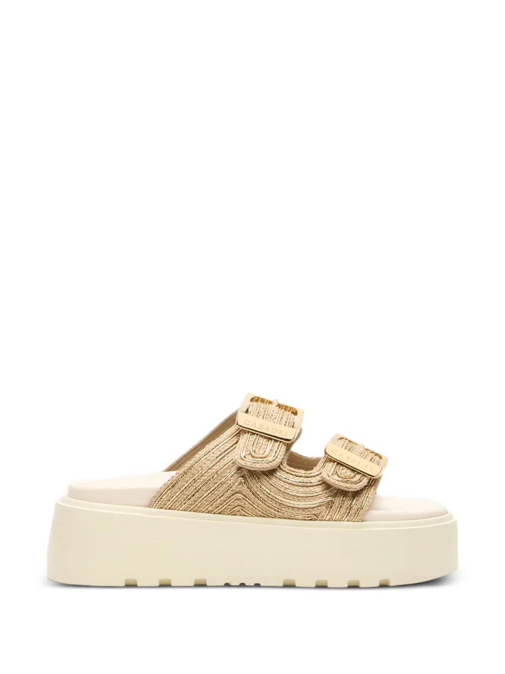 Casadei Thaiti Birki buckle slides - Oro