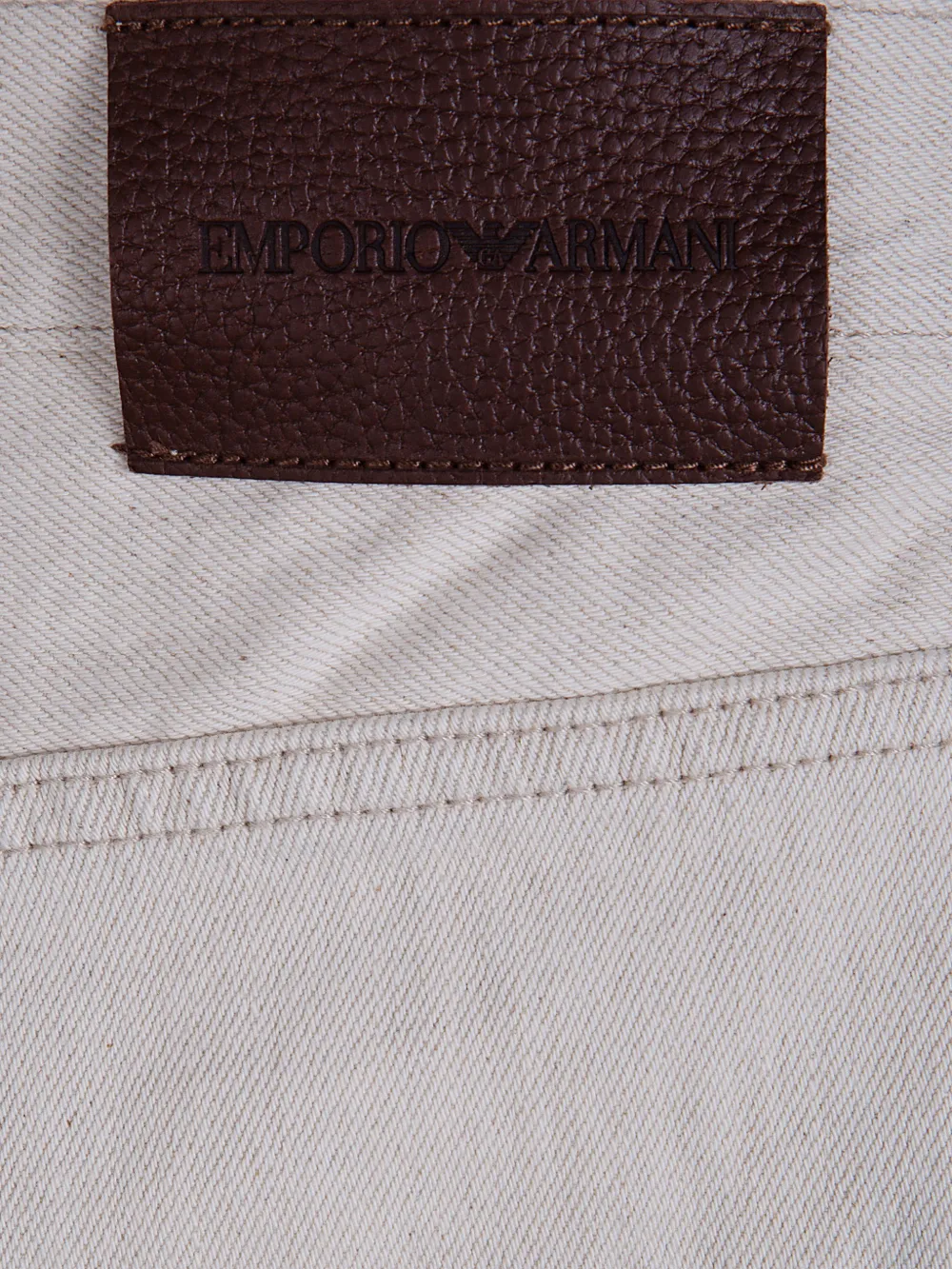 Emporio Armani Geplooide jeans met logopatch Beige