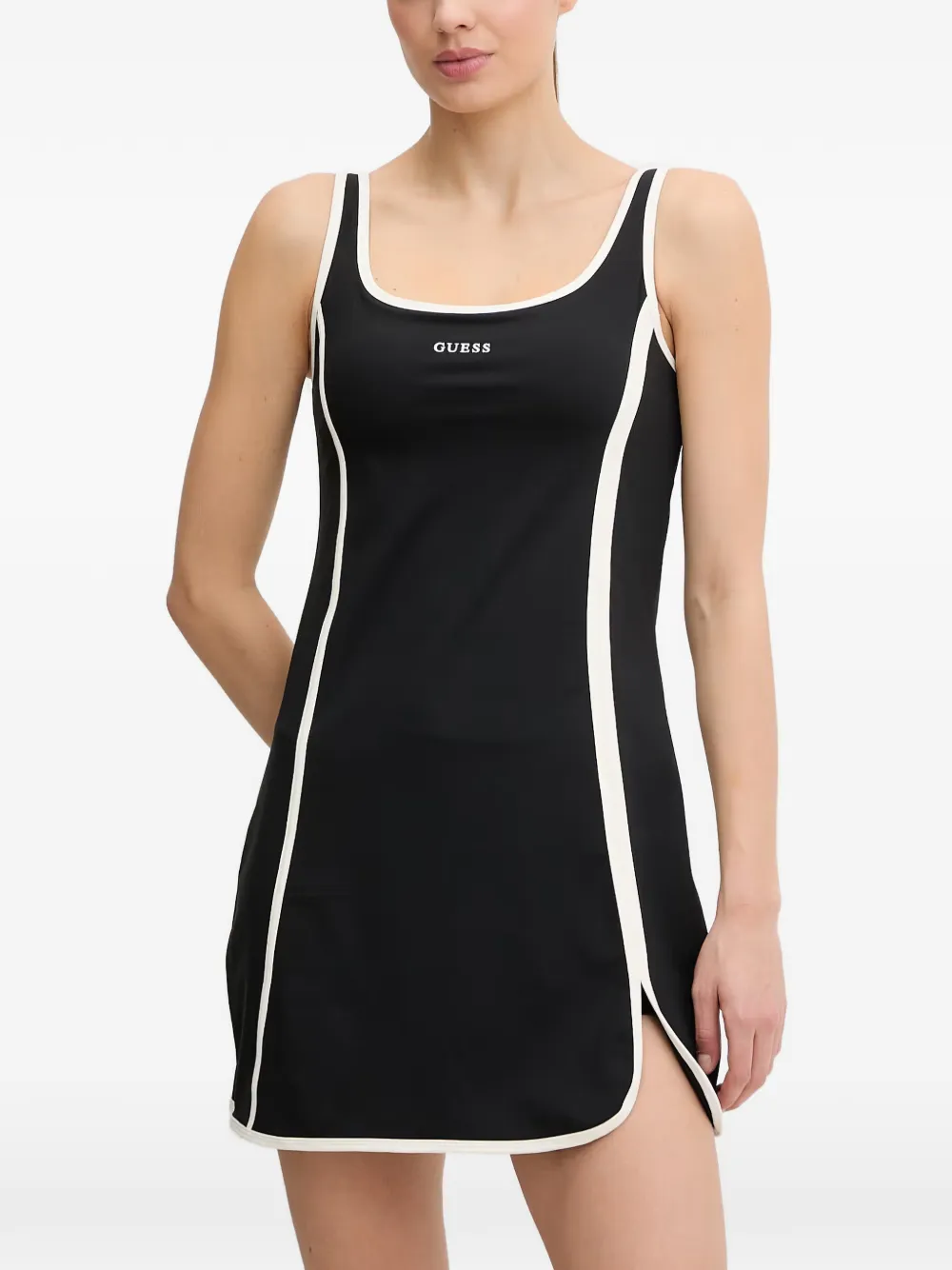 GUESS USA logo-print contrast-trim mini dress and panties set - Schwarz