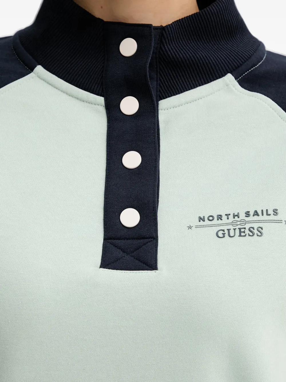 GUESS USA T-shirt met colourblocking en raglan mouwen Groen