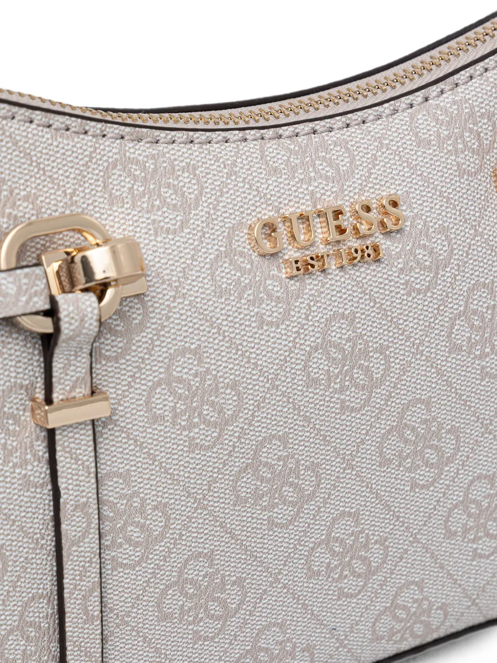 GUESS USA Leona schoudertas met logoprint en gespdetail Grijs