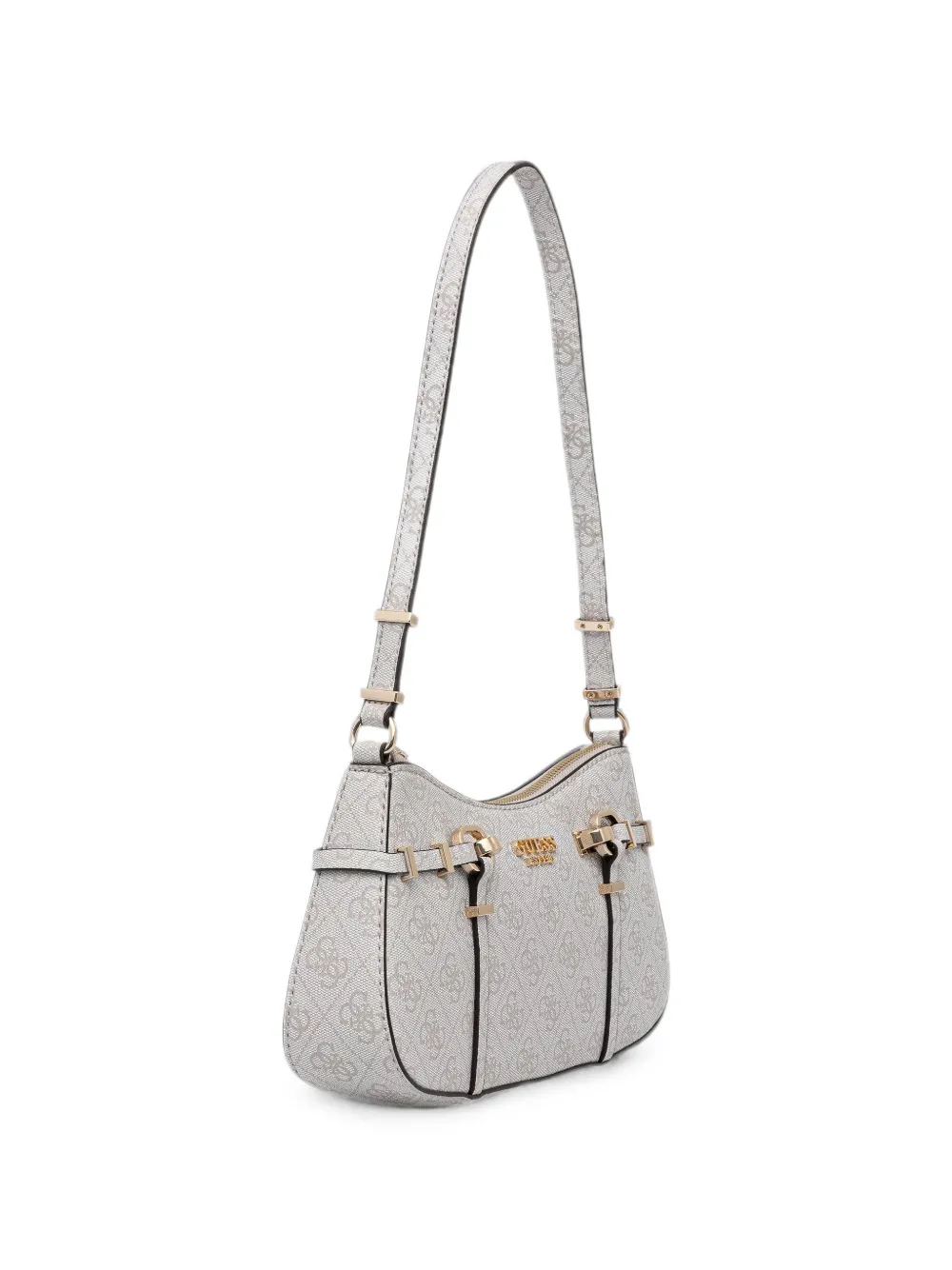 GUESS USA Leona schoudertas met logoprint en gespdetail Grijs