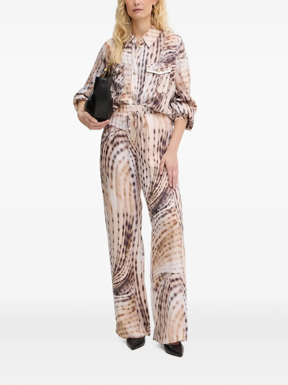GUESS USA Blouse met abstracte print Beige