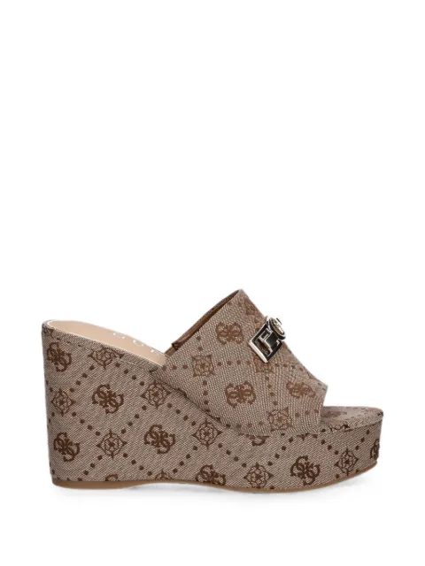 GUESS USA Evenza logo-pattern wedge sandals