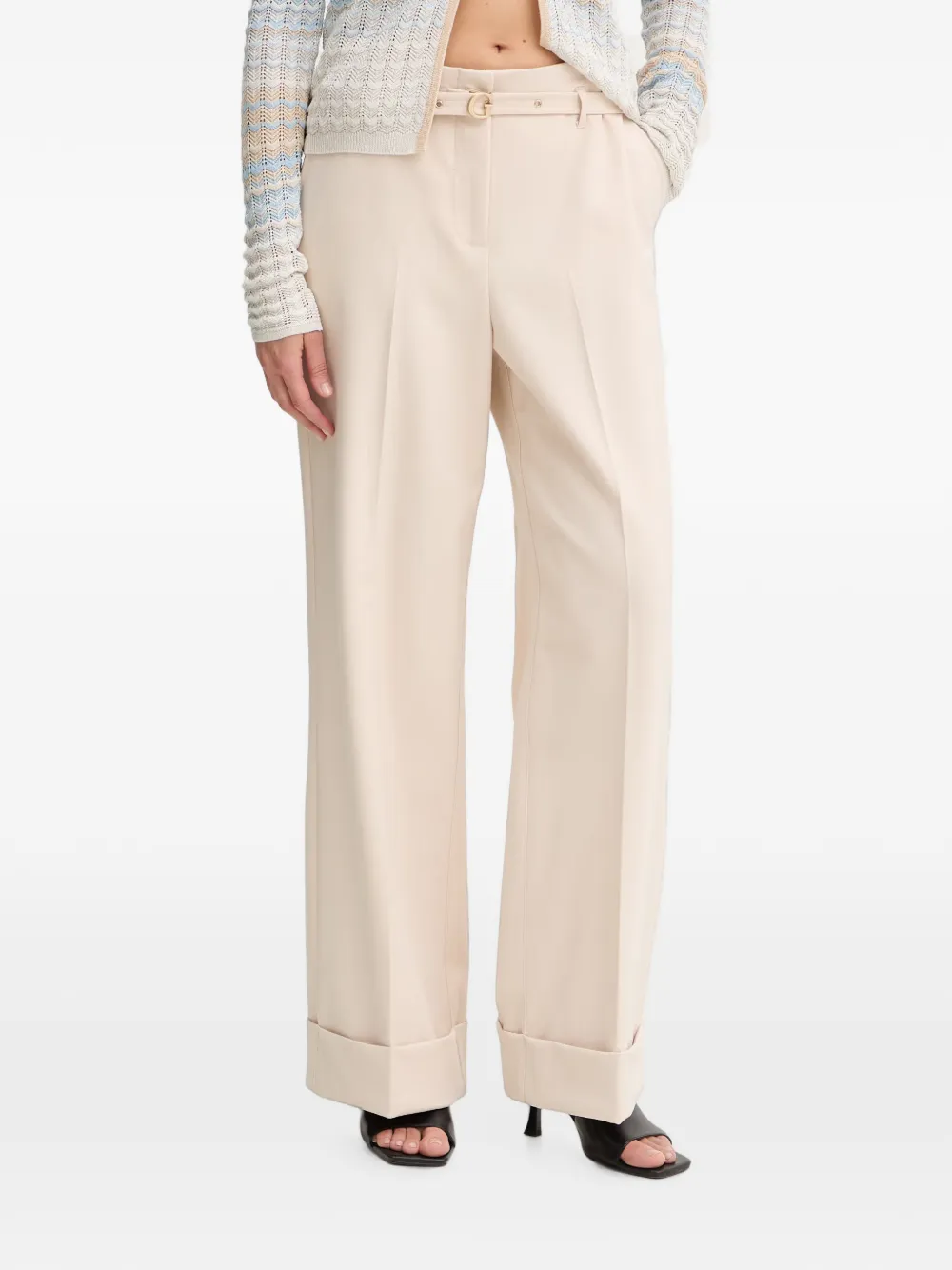 GUESS USA belted turn-up trousers - Pink