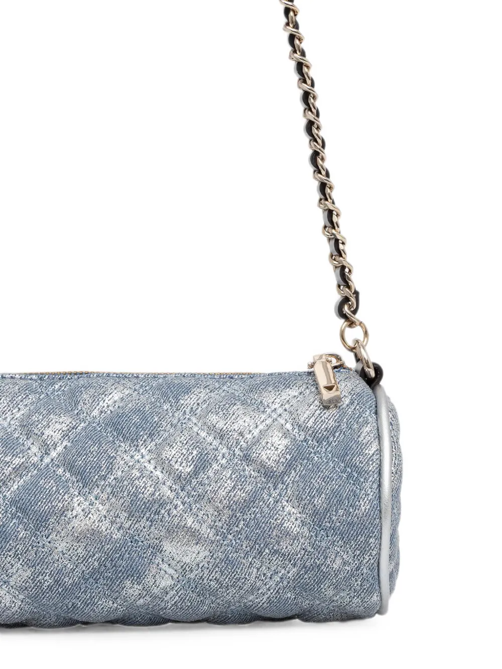 GUESS USA Giully gewatteerde schoudertas met metallic-effect Blauw