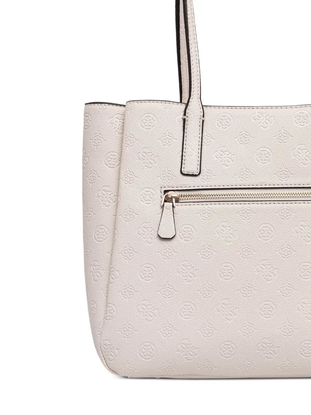 GUESS USA Anise shopper met logo-reliëf en bedel Beige