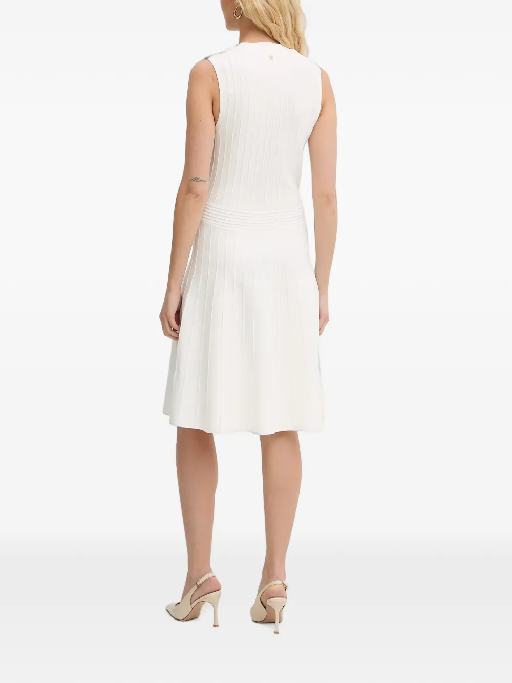 GUESS USA Ribgebreide button-down midi-jurk Wit