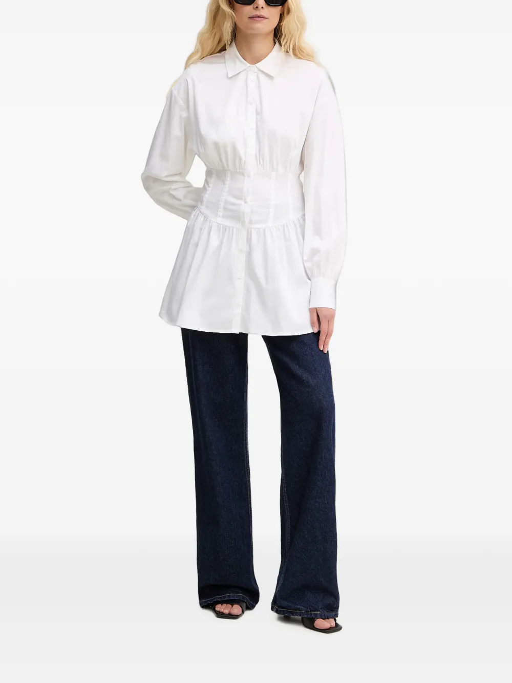 GUESS USA Blouse met korset stijl Wit