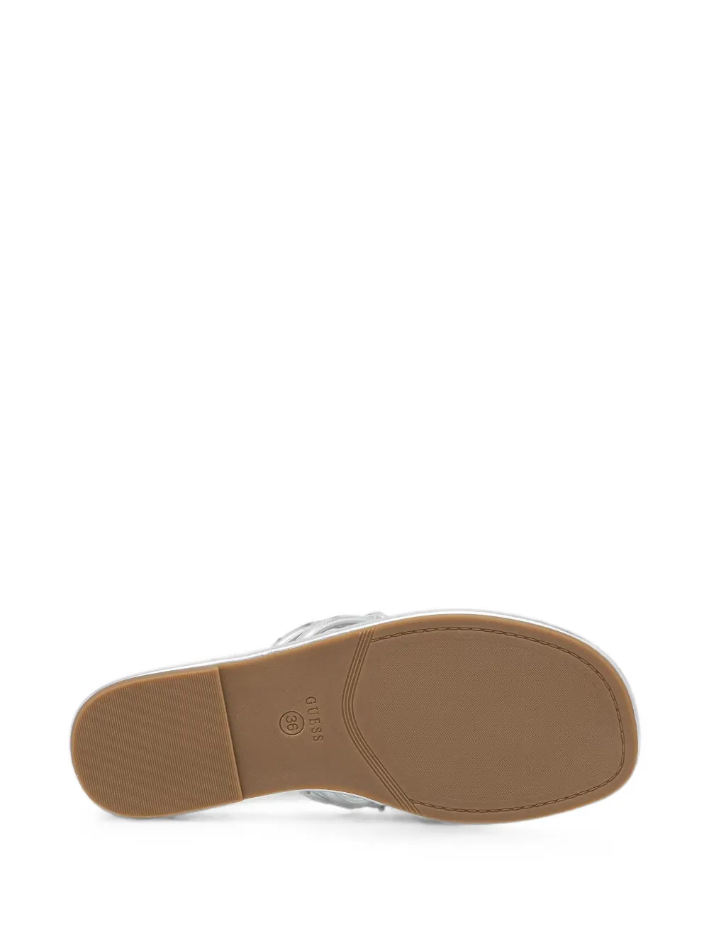 GUESS USA Teenslippers verfraaid met kristallen en logoplakkaat Zilver