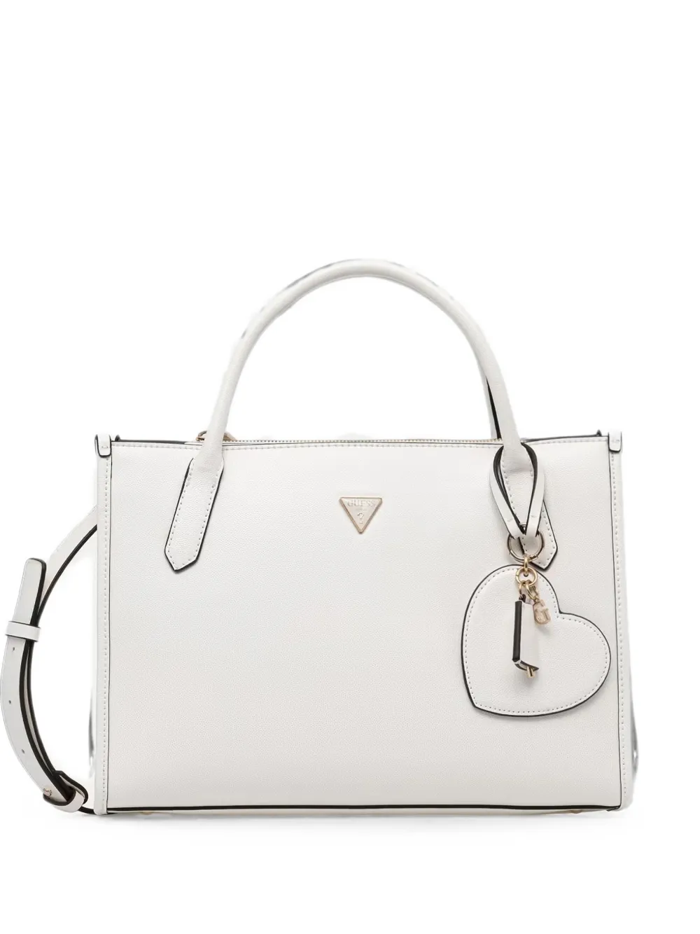 GUESS USA Isobel logo-plaque heart-charm tote bag - Bianco