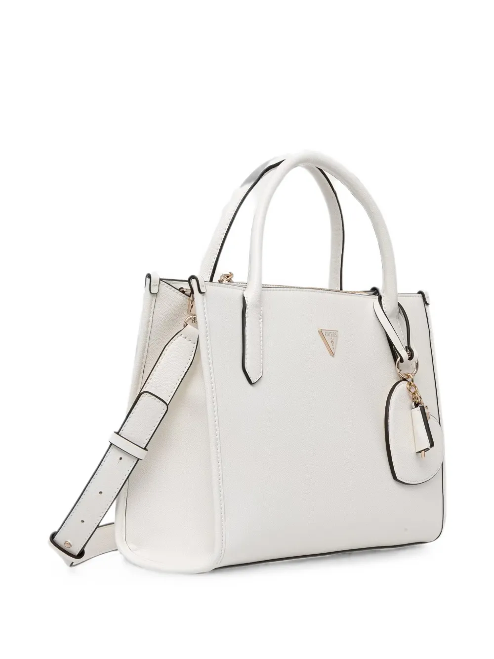 GUESS USA Isobel shopper met hartbedel en logoplakkaat Wit