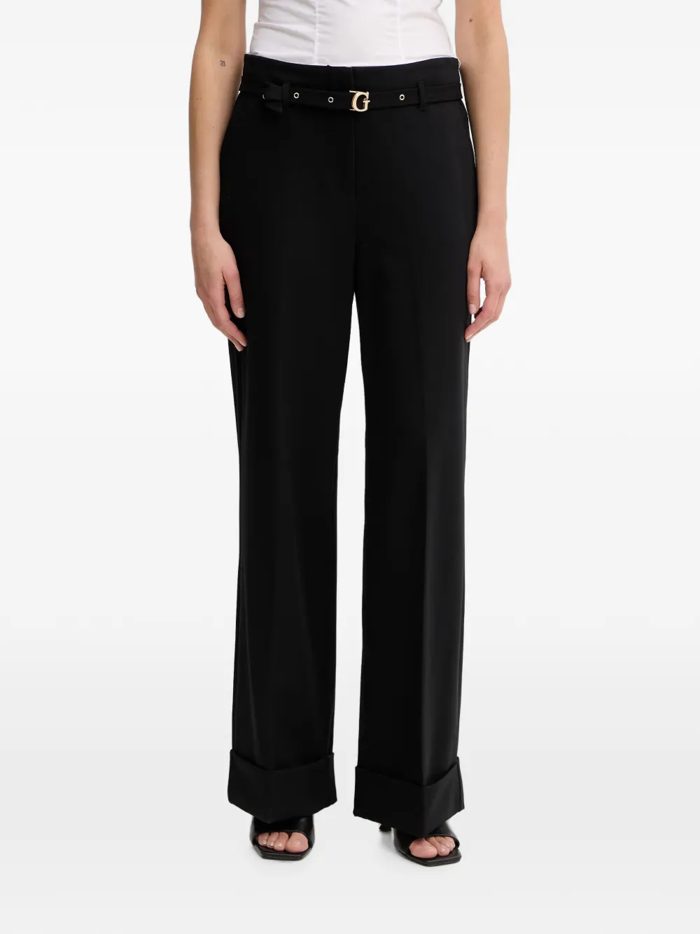 GUESS USA belted turned-up trousers - Black